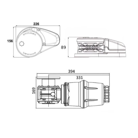 Winch LEWMAR VX2 12V 1000w chain mm.8 (02.595.08)