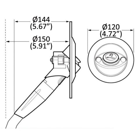 Whale Twist shower hot/cold water, angled, grey