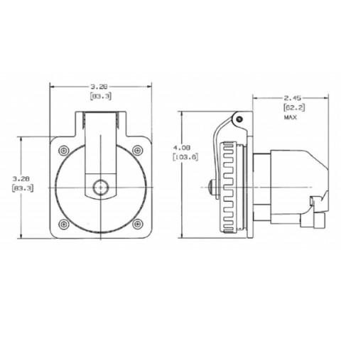 PRESA INOX HUBBELL 16AH