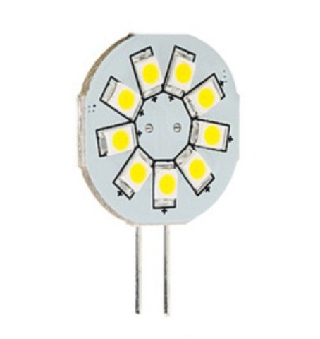 Lampadina led G4 SIDE 9smd led luce fredda 8/35V mm.23