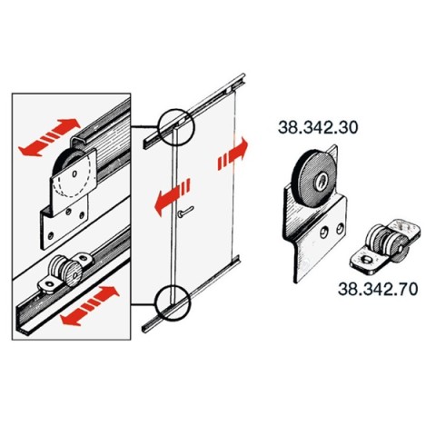 Rotaia cursore superiore per rotaia 38.342.20 (38.342.30)