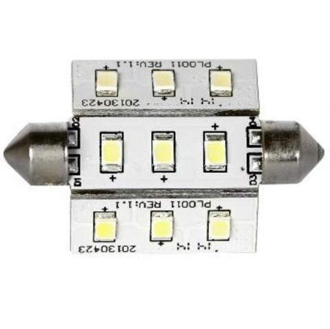 Lampadina led SV8.5 9smd2835 led luce fredda 8/35V 210° mm.42 