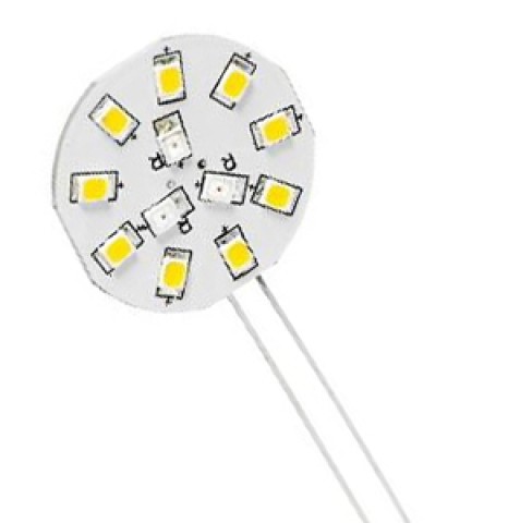 Lampadina led G4 SIDE 9+3 smdLED luce calda+blu 8/35V mm.30 