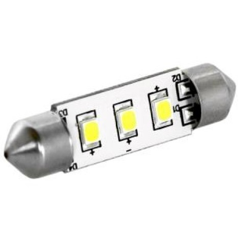 Lampadina LED SV8.5 3smd LED luce calda 8/35V mm.42