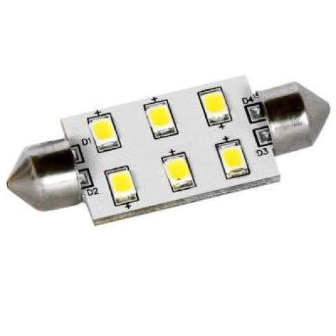 Lampadina LED SV8.5 6smd2835 LED luce calda 8/35V mm.42