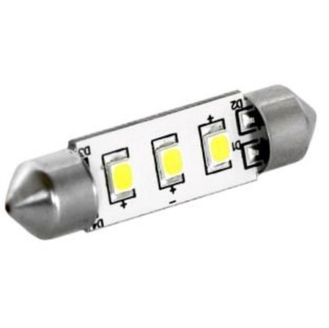 Lampadina led SV8.5 3smd led luce calda 8/35V mm.37