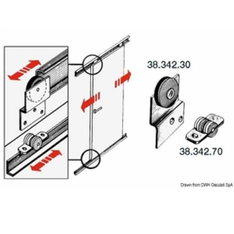 Rotaia inox per porte scorrevoli (38.342.60)