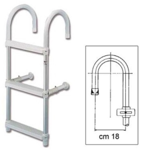 Scalette alluminio curve cm. 18