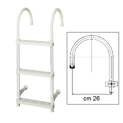 Scalette alluminio curve cm. 26