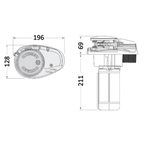 Vertical winch LEWMAR V700 12V 320W chain mm.6