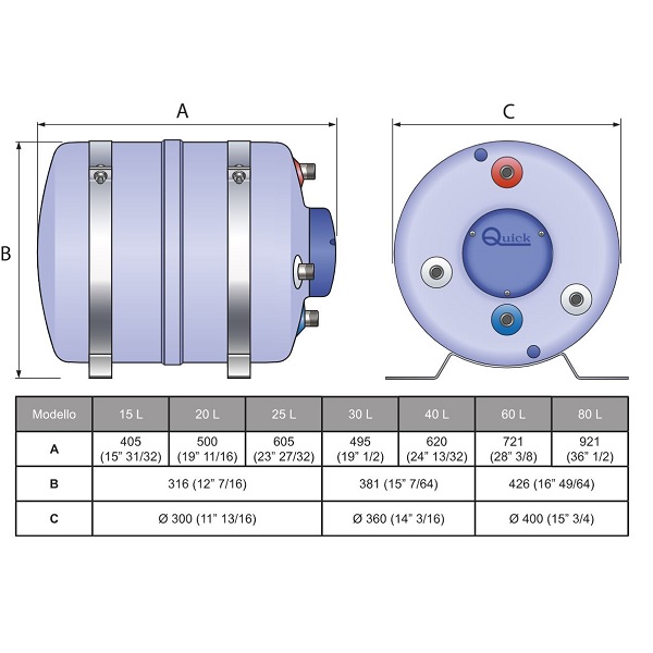 BOILER 30LT. B3 C/SCAMBIATORE 1200W