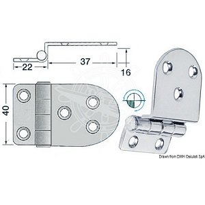 Cerniera inox a sbalzo mm.59x40 (38.441.58)