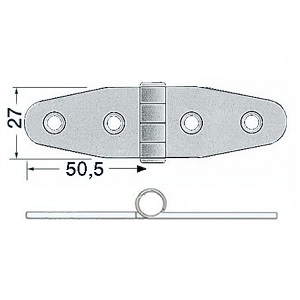 Cerniera inox mm.101x27 (38.840.34)