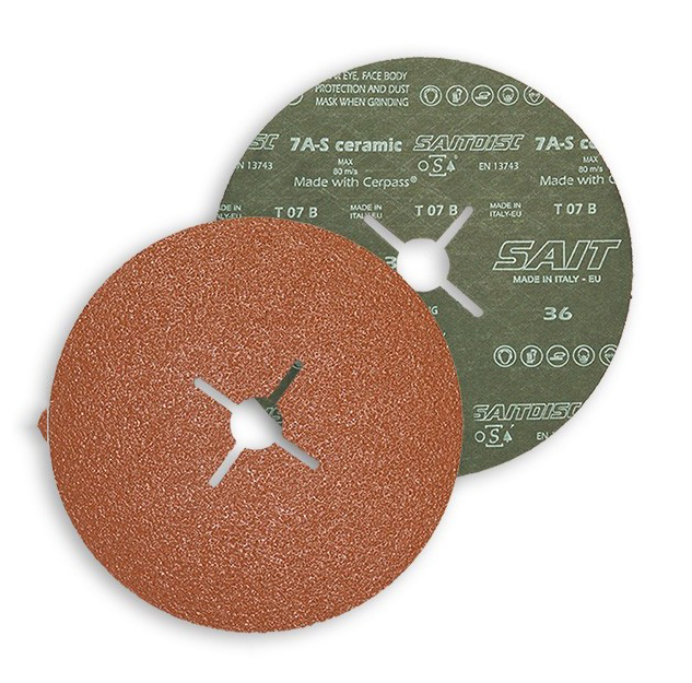 Disco abrasivo fibrato SAITDISC 7A-S mm.115