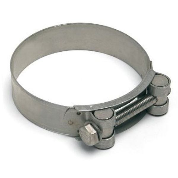 Fascetta 104-112 inox aisi 316 banda chiusa mm.20 perno M6