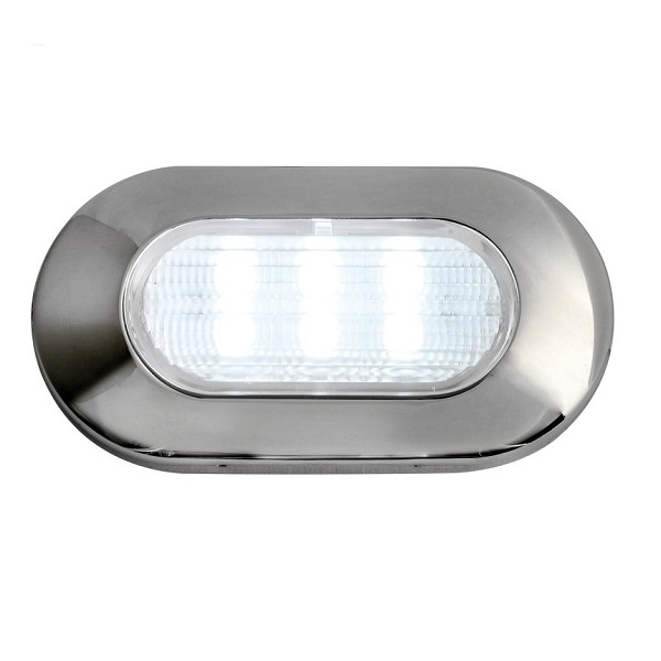 Luce di cortesia inox 6 led 12v luce blu mm.72m5x38 (13.178.03)