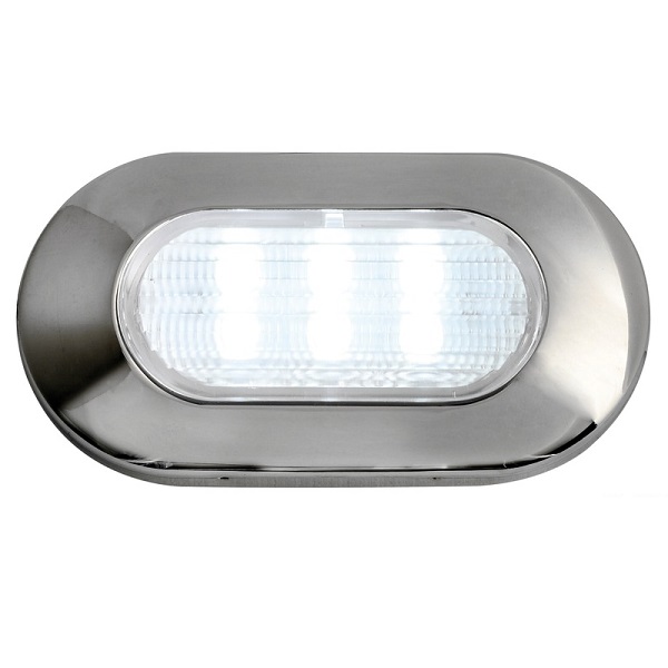 Luce di cortesia inox 6 led 12v luce fredda mm.72m5x38 (13.178.04)