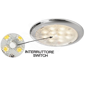 PLAFONIERA INOX LED 12-24V MM.86 CON INT.