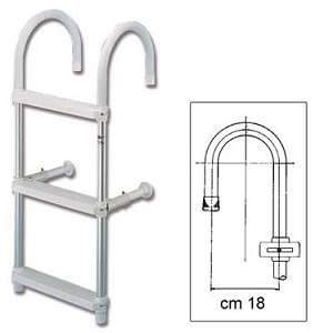 Scaletta alluminio curve cm.18 gradini 5