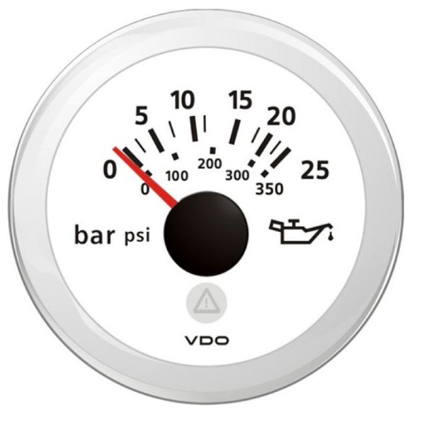 ViewLine Manometro olio trasmissione 25 Bar bianco